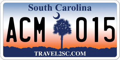 SC license plate ACM015