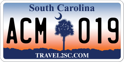 SC license plate ACM019