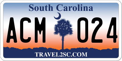 SC license plate ACM024