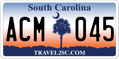 SC license plate ACM045