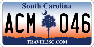 SC license plate ACM046