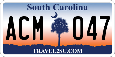 SC license plate ACM047