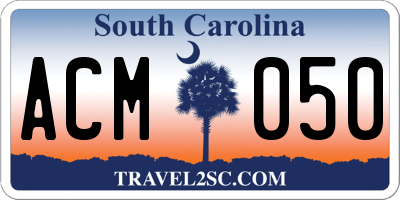 SC license plate ACM050