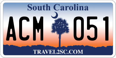 SC license plate ACM051