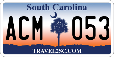 SC license plate ACM053