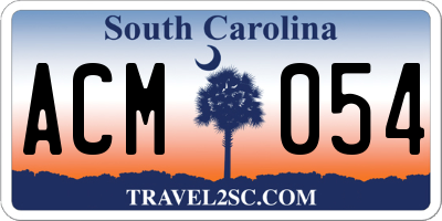 SC license plate ACM054