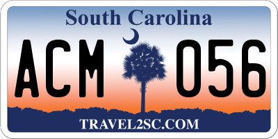 SC license plate ACM056