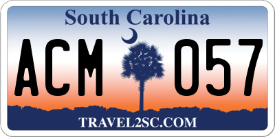 SC license plate ACM057
