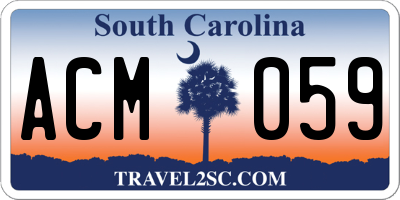SC license plate ACM059