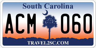SC license plate ACM060