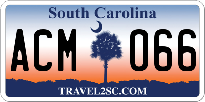 SC license plate ACM066