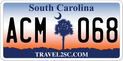 SC license plate ACM068