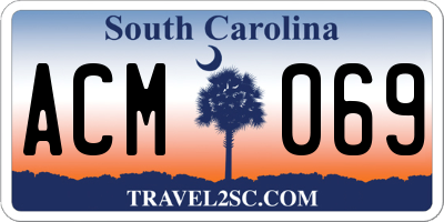 SC license plate ACM069