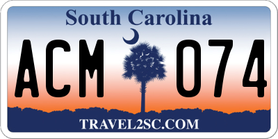 SC license plate ACM074