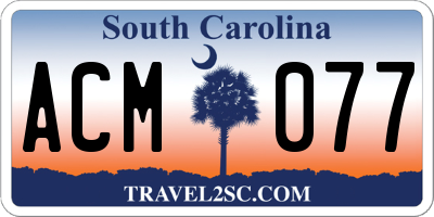 SC license plate ACM077