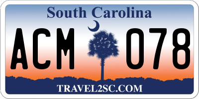 SC license plate ACM078