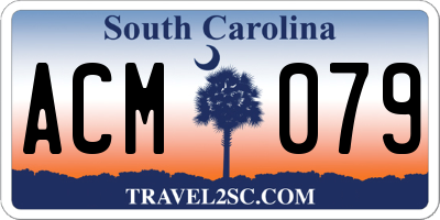 SC license plate ACM079