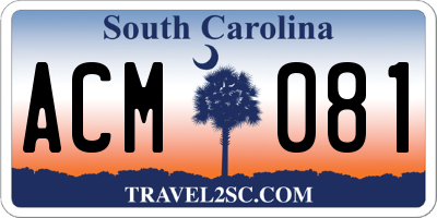 SC license plate ACM081