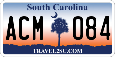 SC license plate ACM084