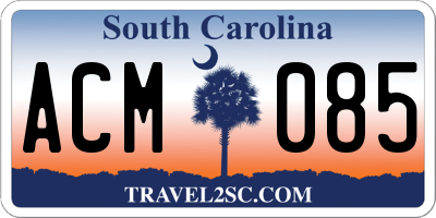 SC license plate ACM085