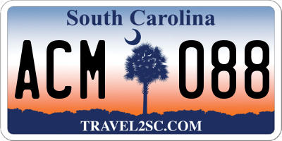 SC license plate ACM088
