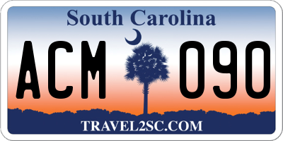 SC license plate ACM090