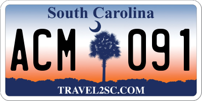 SC license plate ACM091