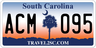 SC license plate ACM095