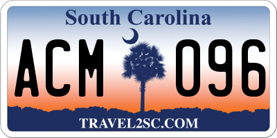 SC license plate ACM096