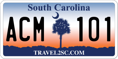 SC license plate ACM101