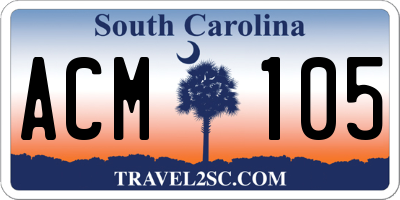 SC license plate ACM105