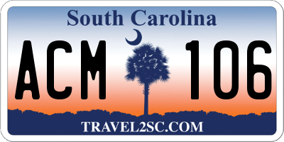 SC license plate ACM106