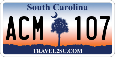 SC license plate ACM107