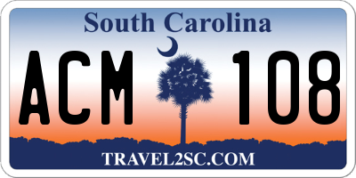 SC license plate ACM108