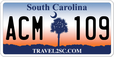 SC license plate ACM109
