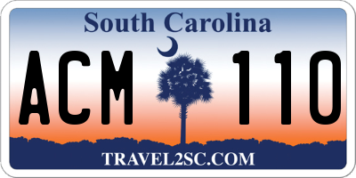 SC license plate ACM110