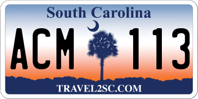 SC license plate ACM113