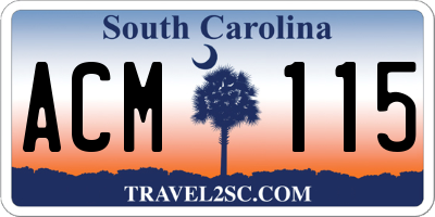 SC license plate ACM115