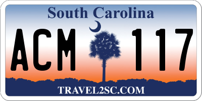 SC license plate ACM117