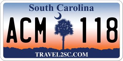 SC license plate ACM118
