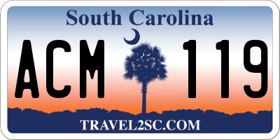 SC license plate ACM119
