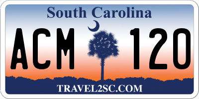 SC license plate ACM120