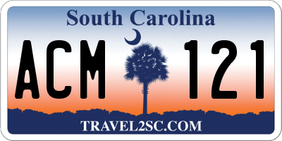 SC license plate ACM121