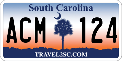 SC license plate ACM124