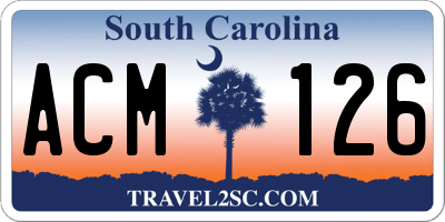 SC license plate ACM126