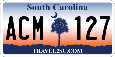 SC license plate ACM127