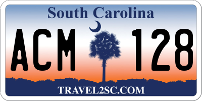 SC license plate ACM128