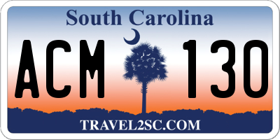 SC license plate ACM130