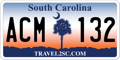 SC license plate ACM132