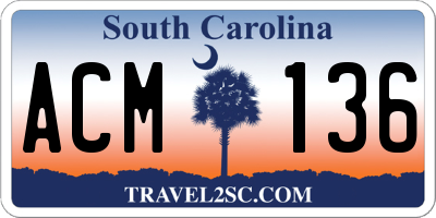 SC license plate ACM136